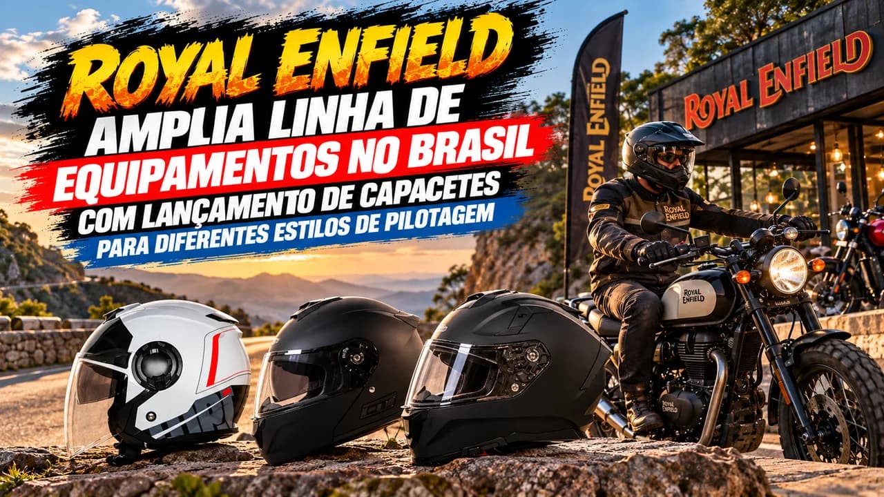 Linha de capacetes Royal Enfield 2026 — Downtown, Swift e Mod X
