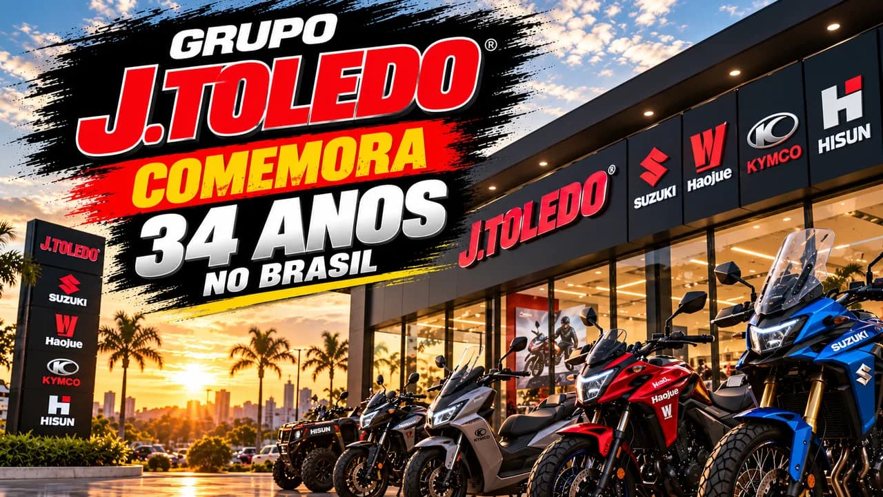 Grupo J.Toledo celebra 34 anos: de revendedora Suzuki a grupo com seis marcas e quase 900 mil motos produzidas