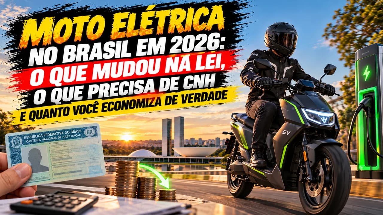 Moto elétrica no Brasil em 2026: o que mudou na lei, o que precisa de CNH e quanto você economiza de verdade