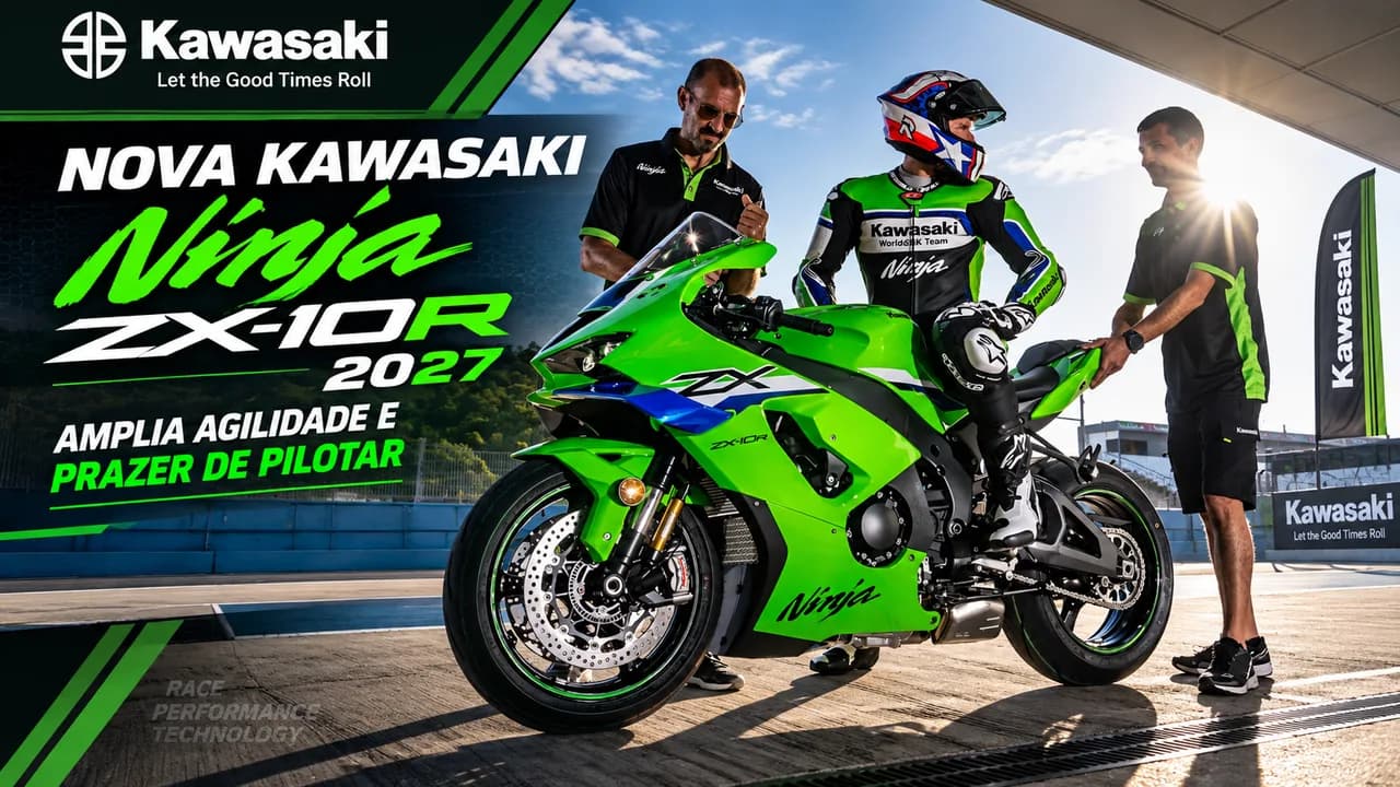 Kawasaki Ninja ZX-10R 2027 chega ao Brasil mais ágil, com Öhlins de série e novo mapa de injeção