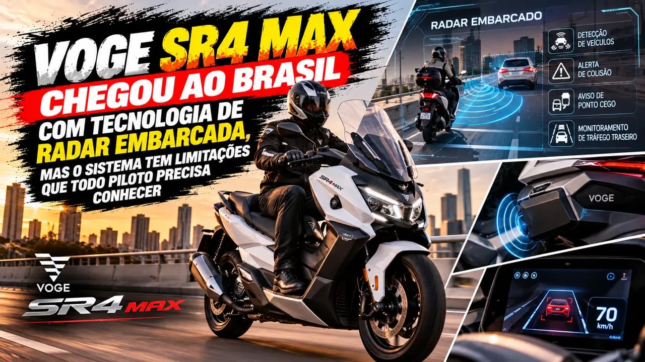 Radar e alerta de ponto cego na moto: como funcionam e quais são os limites
