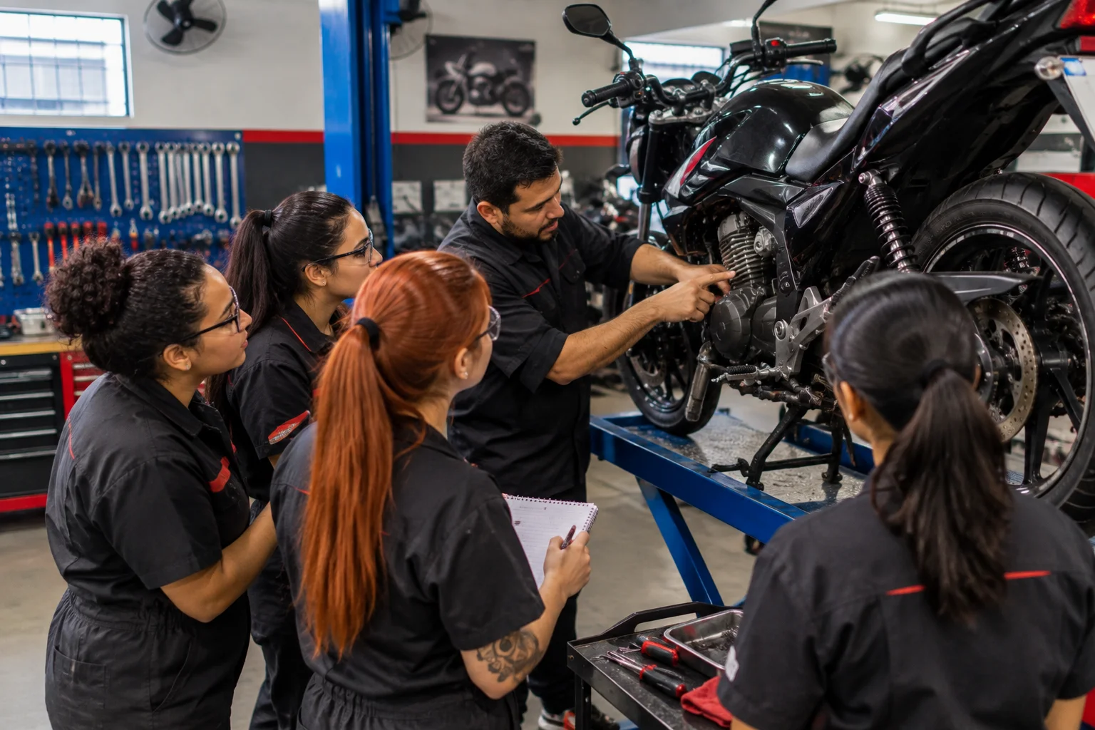 Aula de Mecanica de Moto para Mulheres