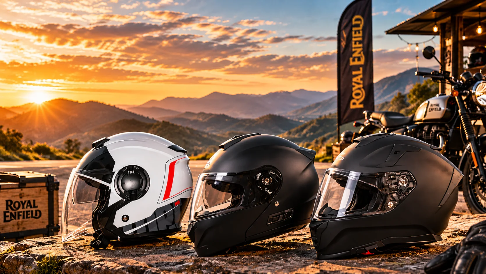 Linha de capacetes Royal Enfield Brasil — Downtown, Swift e Mod X