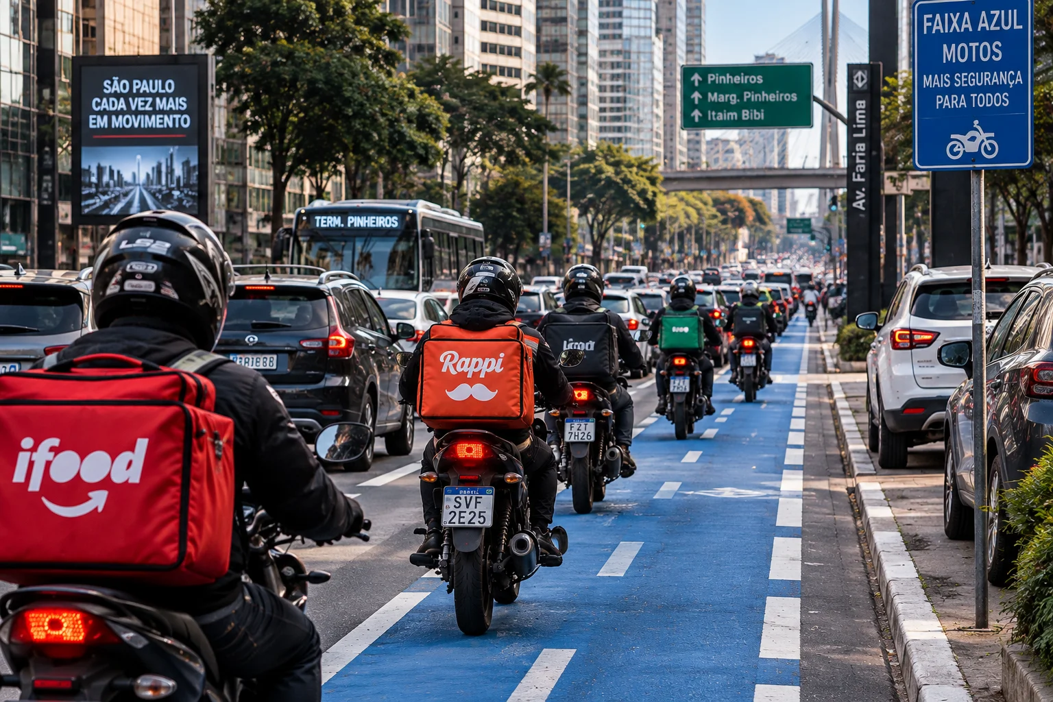 Faixa Azul Preferencia para Motos