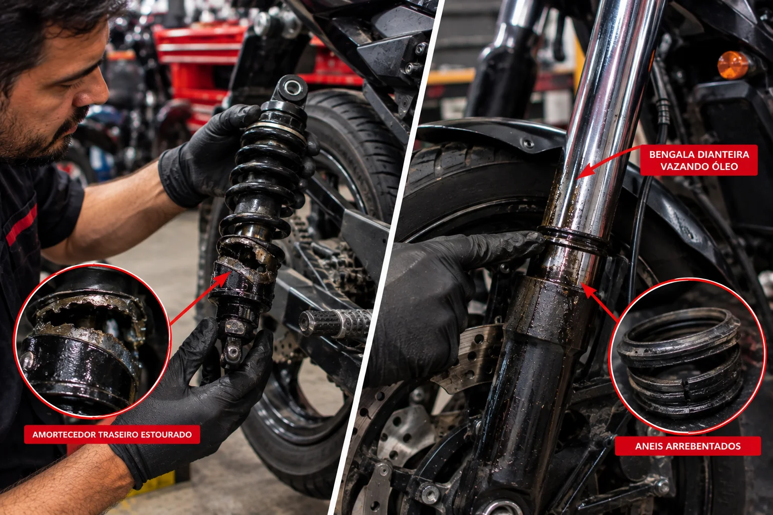 Manutenção Suspenção da Moto