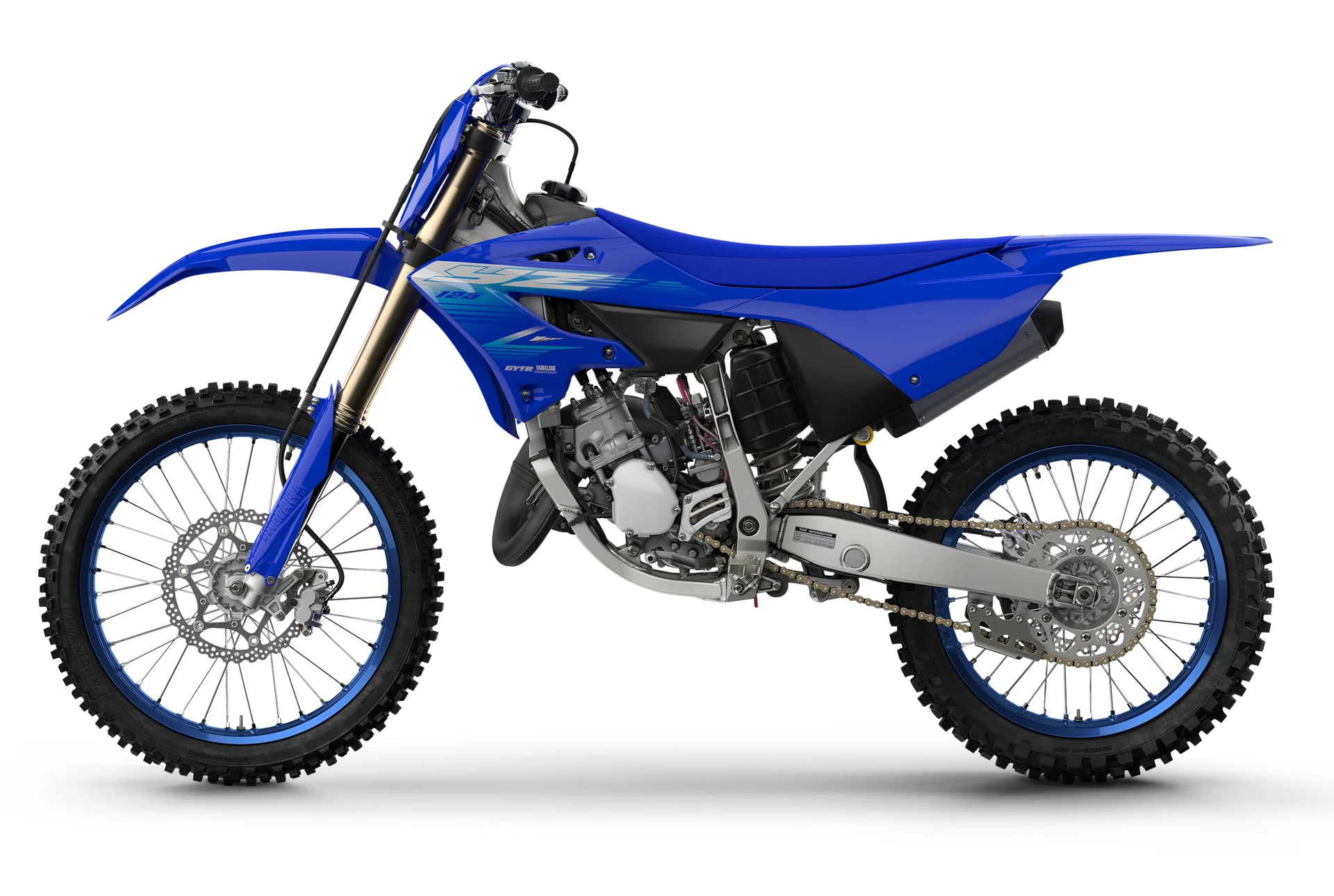 Yamaha YZ125 2027 lateral esquerda azul Icon Blue