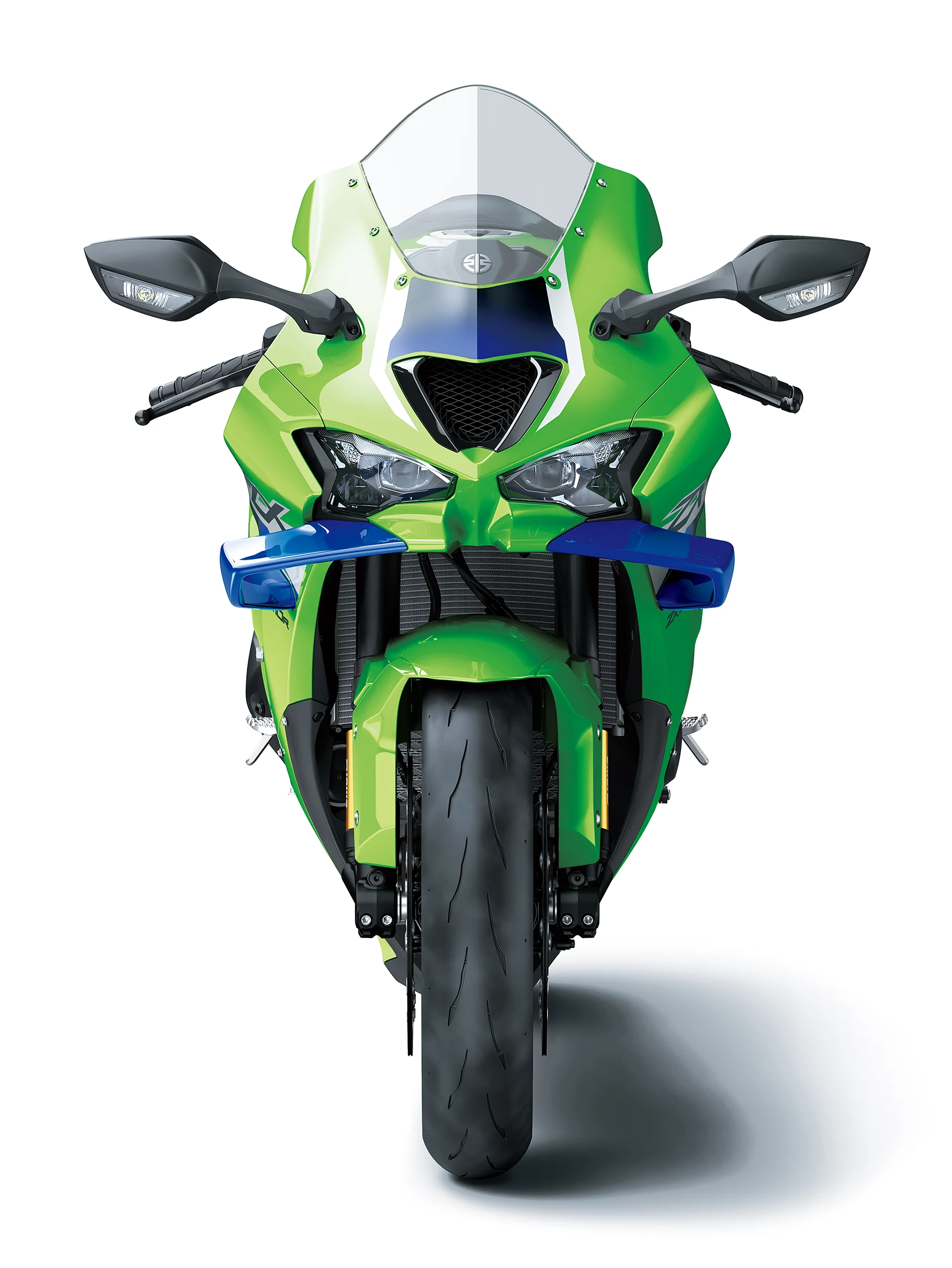Kawasaki Ninja ZX-10R 2027 com novos faróis e asas aerodinâmicas frontais